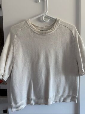Abercrombie & Fitch Cream Short-Sleeve Knit Sweater